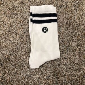lululemon athletica daily essentials crew White Socks with Black Stripes